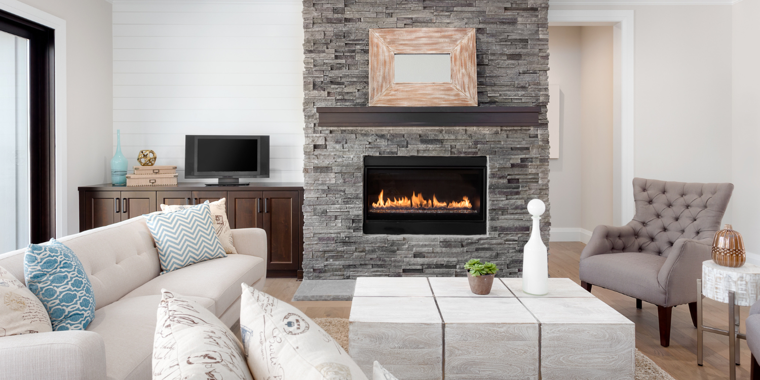 Gas fireplace in living room - What Type Of Fireplace is the Most Efficient?
